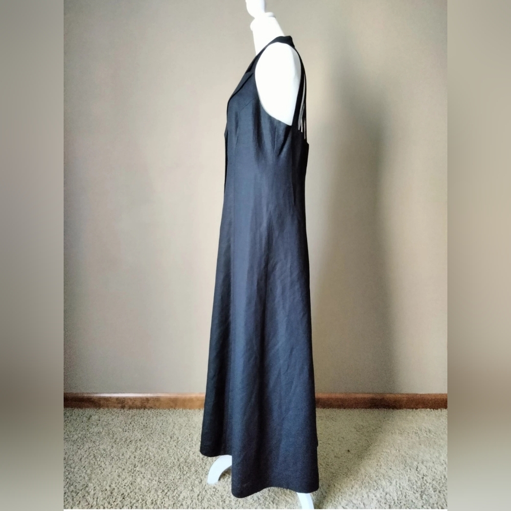Jessica Howard Backless Halter Dress 65% Linen 35% Rayon - Picture 4 of 12